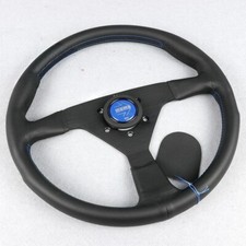 Momo Steering Wheel Blue Stitch Horn V2 Monte Carlo Dead 14inch Flat Leather