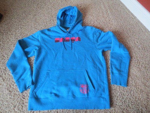 Nike FCB FC Barcelona Hoodie Men's XL teal blue Pullover Sweatshirt Barca Spain
