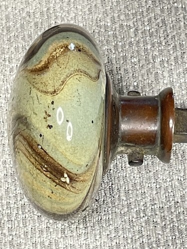 Vintage Bennington Door Knob Brown/Blue Swirl Door Knob - Imagen 11 de 14