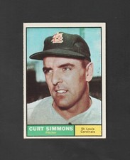 1961 Topps Curt Simmons #11 ~ Broken Line Variation ~~ Cardinals