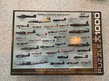 Eurographics World War II Aircraft Jigsaw Puzzle 1000 Piece WWII 19" x 26" USA