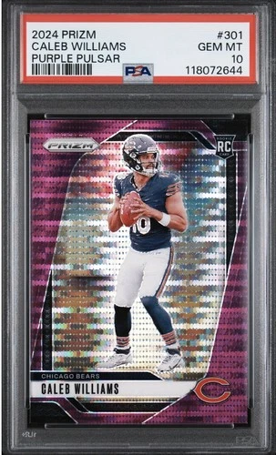 2024 Panini Prizm Caleb Williams Purple Pulsar Prizm RC #301 PSA 10 POP 70 Bears