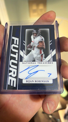 Panini 2024 National Treasures The Future Bijan Robinson Falcons Blue Auto 7/10