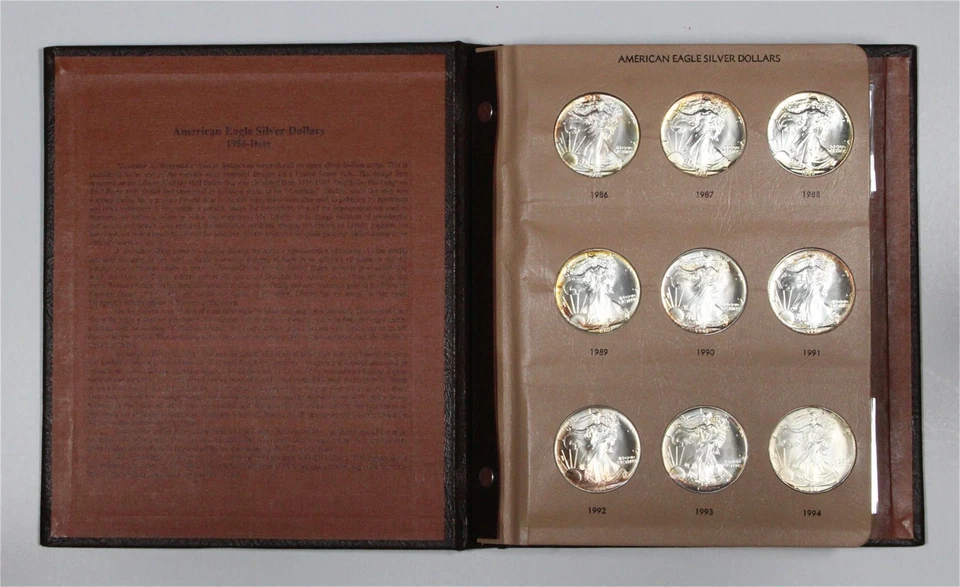 Álbum American Silver Eagle Dansco 1986-2019 - 34 monedas Foto 2 de 4