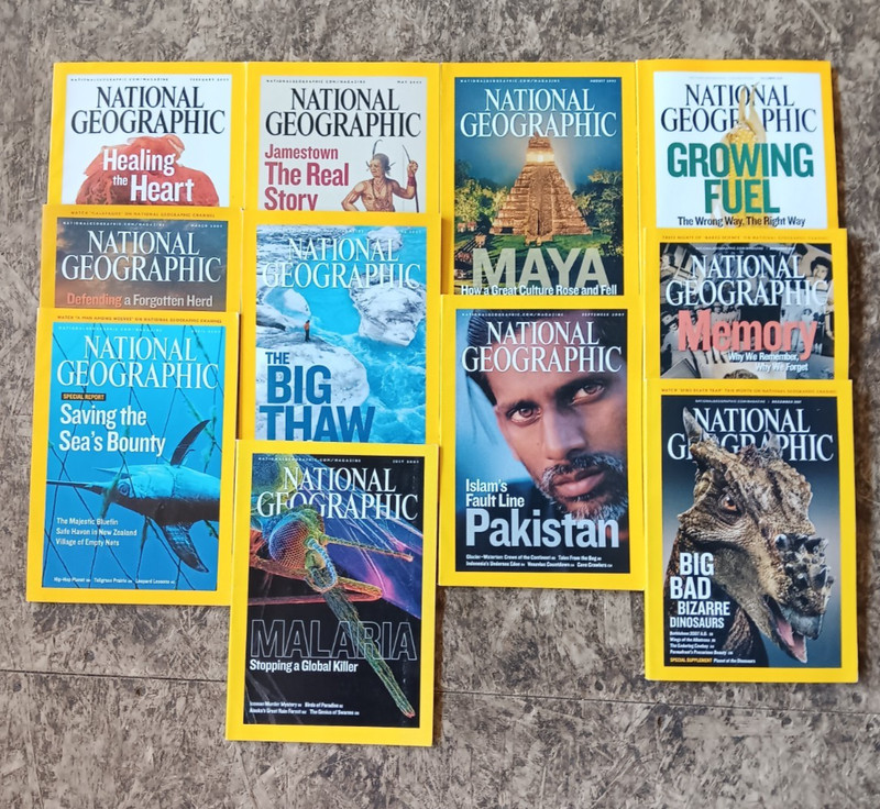 11 issues National Geographic 2007 magazines in excellent condition w/inserts