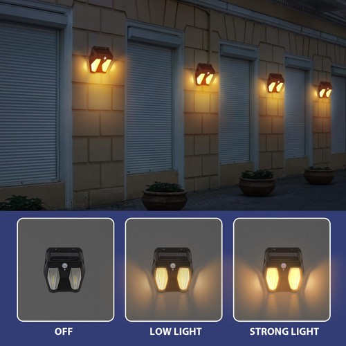 Solar Wall Lights Dual Bulbs Outdoor, Dusk to Dawn Motion Sensor Lights Water... - Picture 7 of 7