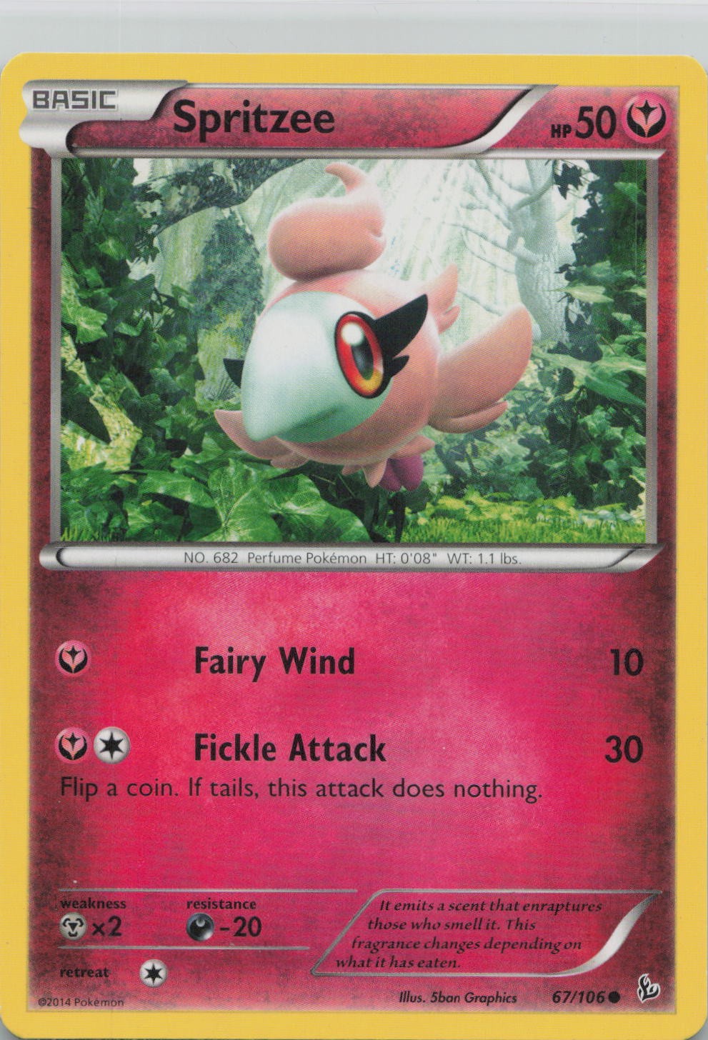 Spritzee 67/106 Common Flashfire Pokemon Lightly Played
