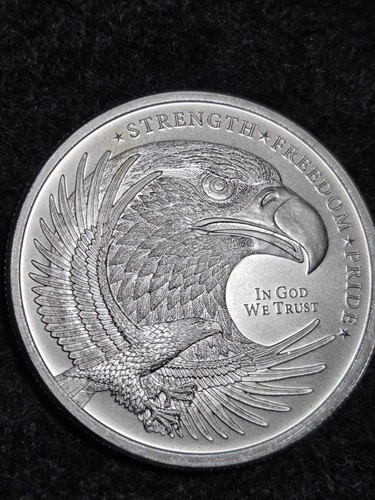 1 oz Silver Double Eagle & Flag Strength-Freedom-Pride .999 Silver Round BU