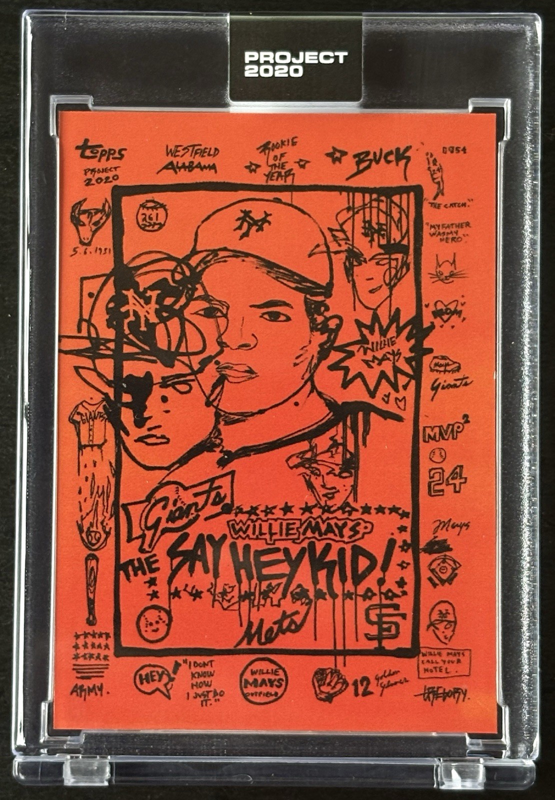 Topps PROJECT 2020 Card 188 - 1952 Willie Mays by Gregory Siff - Print Run: 3858