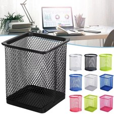 Multifunction Round/Square Mesh Pen Pot Multicolor Pen Holder Desk Tidy Statione