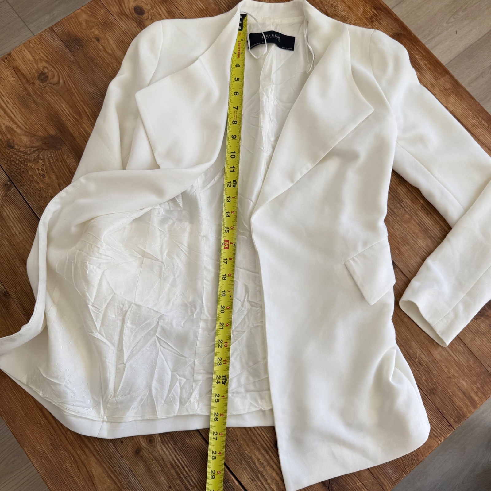 Zara Basic Collection White Open Front Draped Lap… - image 9