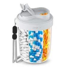 Large Pill Dispenser to Store 7 Various Supplements - Pill Organizer & Supple...
