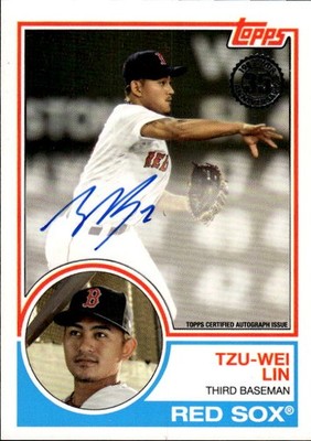 2018 Topps Update Tzu-Wei Lin #83A-TL 1983 Topps Autographs Boston Red Sox A9