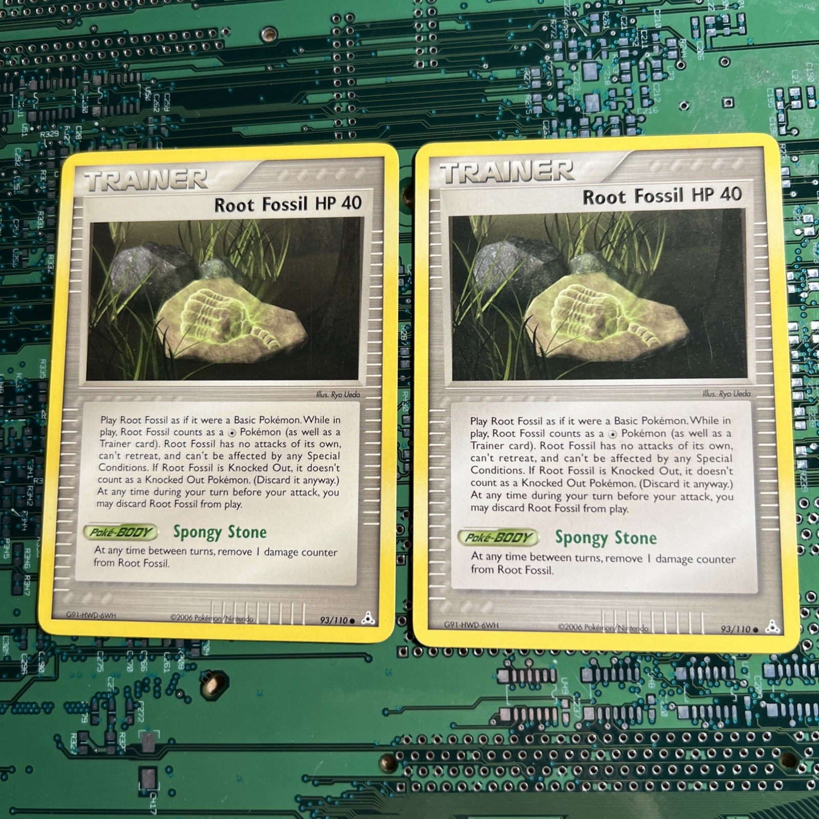 Root Fossil HP 40 93/110 EX Holon Phantoms Pokemon Card Trainer 2