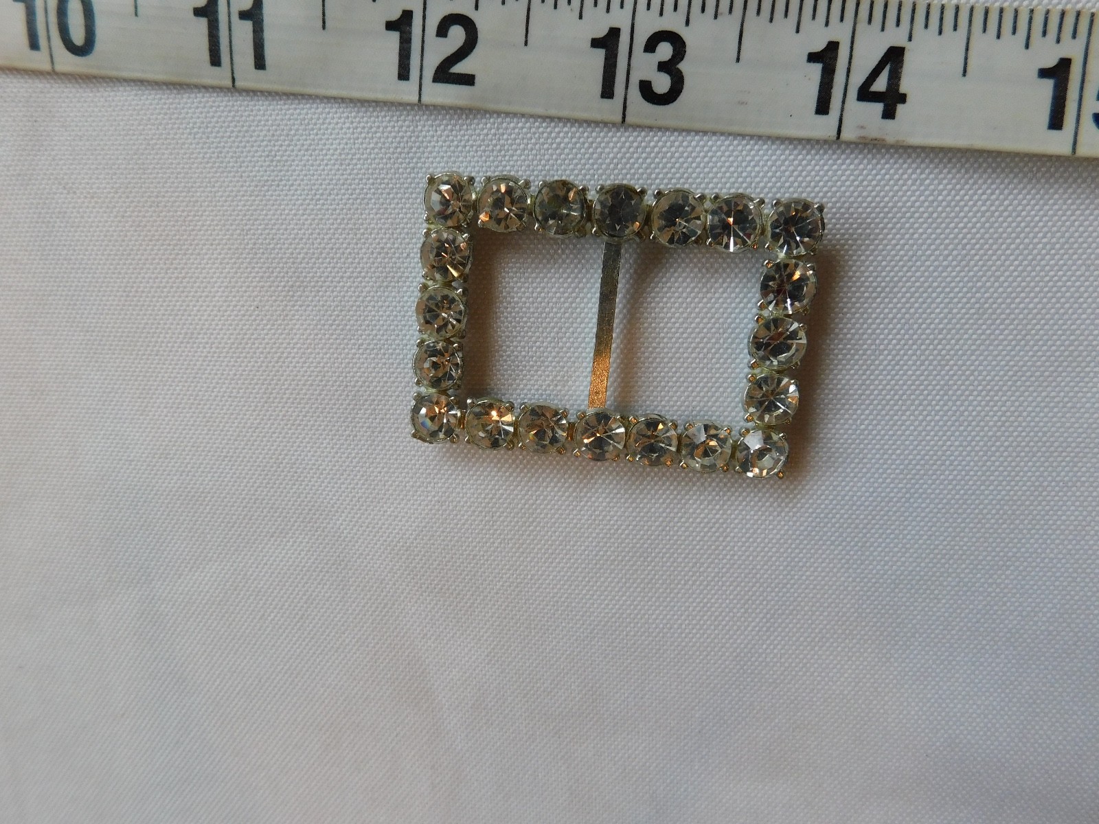 Vintage Unbranded Rhinestone Rectangular Belt Buc… - image 3
