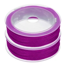 2pcs Nylon Thread Twine Beading Cord 23ft Bracelet String Rope Purple Red