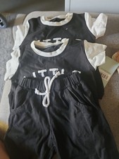 Toddler Boy, "LITTLE DUDE" by Sinpos Set 2 black Shirts 1 short 12-18M 