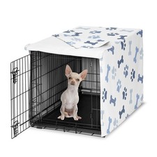 Sweet Jojo Designs 24in. Small Dog Crate Cover Bones and Paw Prints for Boys P