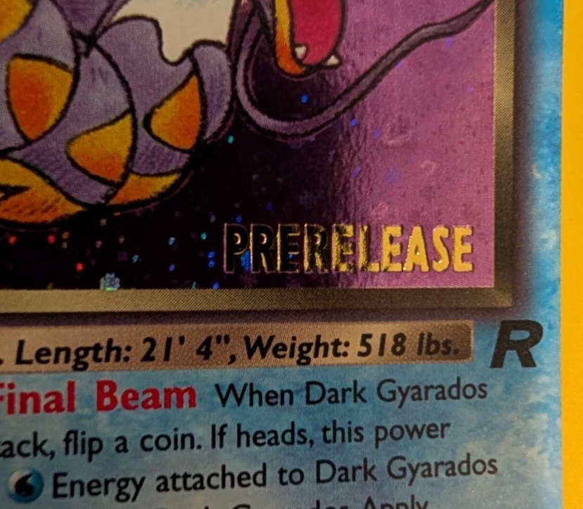 Карта Покемон - Dark Gyarados 8/82 Team Rocket предварительный выпуск проштампованная голографическая редкая долгоиграющая пластинка - Изображение 3 из 3