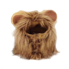 Lion Mane Cat Costume, Furry Pet Wig, Adjustable, Event
