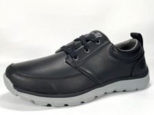 Image of Skechers Heston-Rogic Moc Men's Black Leather Trainers Size 8 Brand New RRP £80