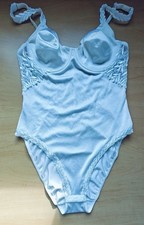 Vintage Harno Switzerland White Lace Embroidered Bodysuit Teddy 80b Made inITALY