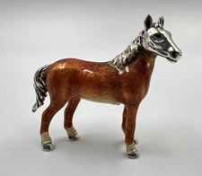 Saturno Miniature Horse Enamel Sterling Silver 925 Figurine Italy Handcrafted