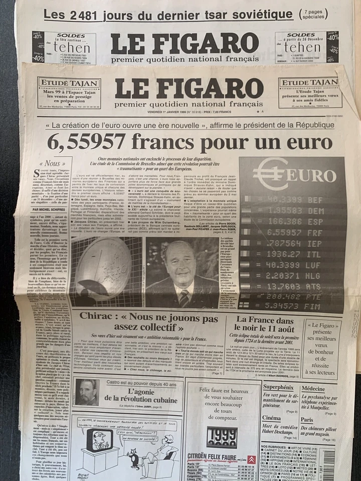 Lot 5 Journaux Le Figaro … - Années 90 - Collection - Photo 3/4