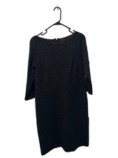 Ann Taylor 12 Women Tunic Little Black Dress Long Sleeve Sheer Dot Women New B37