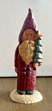 Vintage Folk Art Santa Claus Christmas Figurine Resin 6  