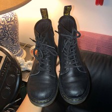 Dr. Martens 1460 J Black Leather Combat Boots Unisex Kids US 2 EU 33