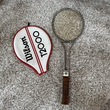 Wilson Vtg Tennis Racket T2000 Leather Handle...