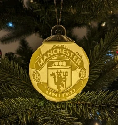 MIXED UP DOLLY Manchester United Man U Christmas Bauble decoration lithopane 3d printed