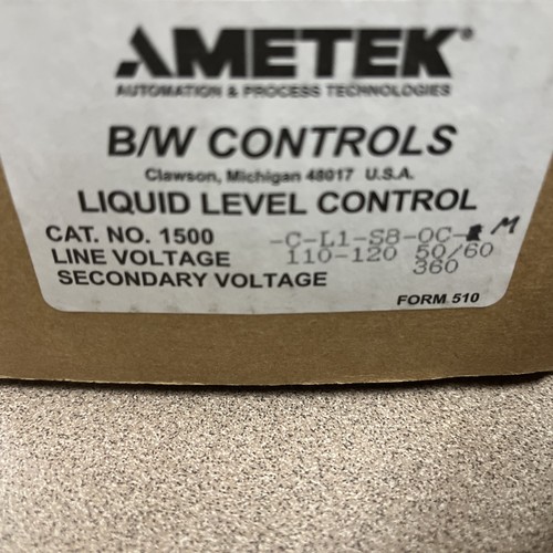 AMETEK B/W CONTROLS Liquid Level Control 1500-C-L1-s8-oc-m used - Picture 6 of 6