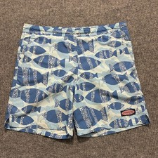Vineyard Vines Mens Swim Trunks Size S Blue Fish Mehs Lined Drawstring