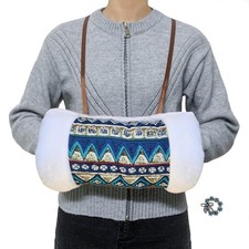 Faux Fur Hand Muffs for Women Girls, Soft Plush Vintage Pattern Hand Warmer