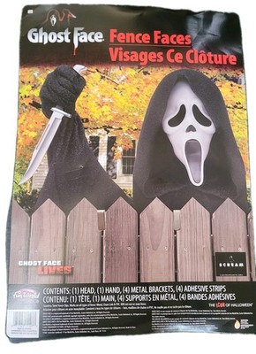 Scream Ghost Face Halloween Fence Decor Fun World Yard Scary Fall Autumn 