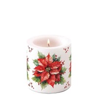 Kerze, Lampionkerze Festive Poinsettia 9Cm Ambiente Weihnachten, Weihnachtssten