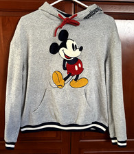 DISNEYLAND Original Mickey L/S Hoodie Varsity Style Chenille Texture SZ MED NWOT