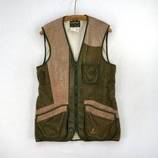 Ganton Corduroy Shooting Vest Mens 42 Green Cord Hunting Clay Waistcoat Gilet