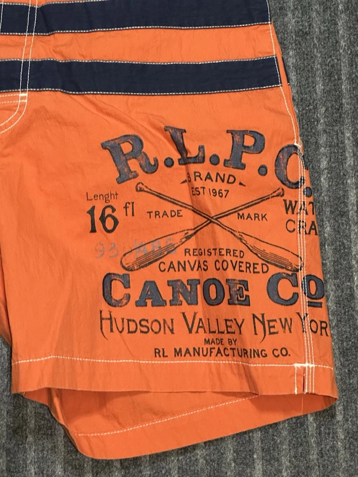 VINTAGE Polo Ralph Lauren Pantalones Cortos de Natación Hombres Grande Club Trunks 6" Canoe Co Nueva York Foto 2 de 4