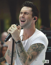 SINGER ADAM LEVINE MAROON 5 SIGNED 8x10 PHOTO THE VOICE ICON BAS BECKETT COA
