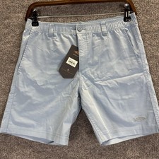 AFTCO Landlocked Shorts Youth Large Blue Rain Washed Fishing Hybrid Performance