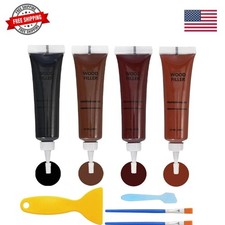 Dark Wood Furniture Repair Kit, 4-Color Wood Scratch Repair Filler for Tables...