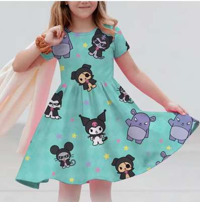 Sanrio 2026 New Girls Summer Dress Fashion Cartoon Cute Hello Kitty 3DPrint 