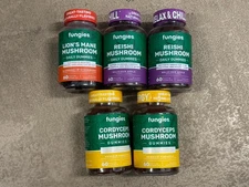 5x Fungies Lions  Mane Reishi Cordyceps Mushroom Daily Gummies 8/26+