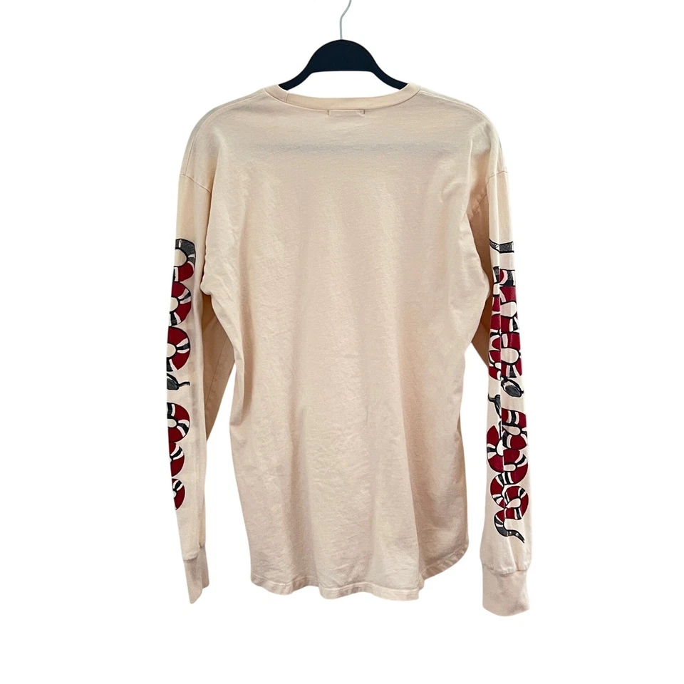 EPTM Long Sleeve T Shirt Mens Medium M Snake Print Beige Streetwear - Image 2 of 4
