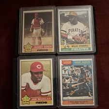 Vintage Topps 1976 Baseball Cards - Aaron, Bench, Stargell, & Morgan