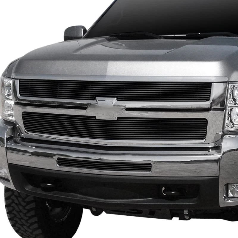 For Chevy Silverado 3500 HD 07-10 T-Rex 2-Pc Black Horizontal Billet Main Grille Foto 2 de 4