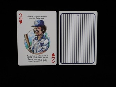 Thurman Munson New York Yankees ''2 of Hearts'' Hero Decks Playing Card Edition 11